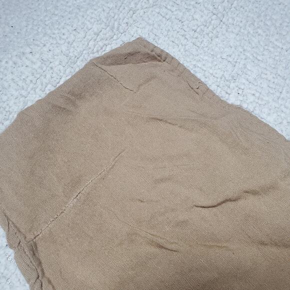 Japna One Shoulder Crop Top Women's Size Medium Tan Beige Rayon Flax Blend - Picture 3 of 8